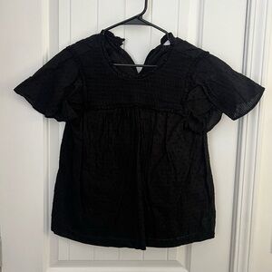 LC Lauren Conrad Black Textured Blouse
